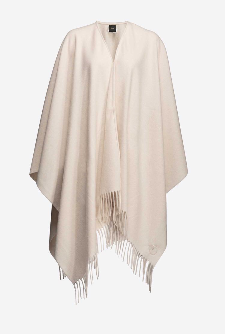 Women's Pinko Wool Poncho Scarves Silver | Canada-10593479