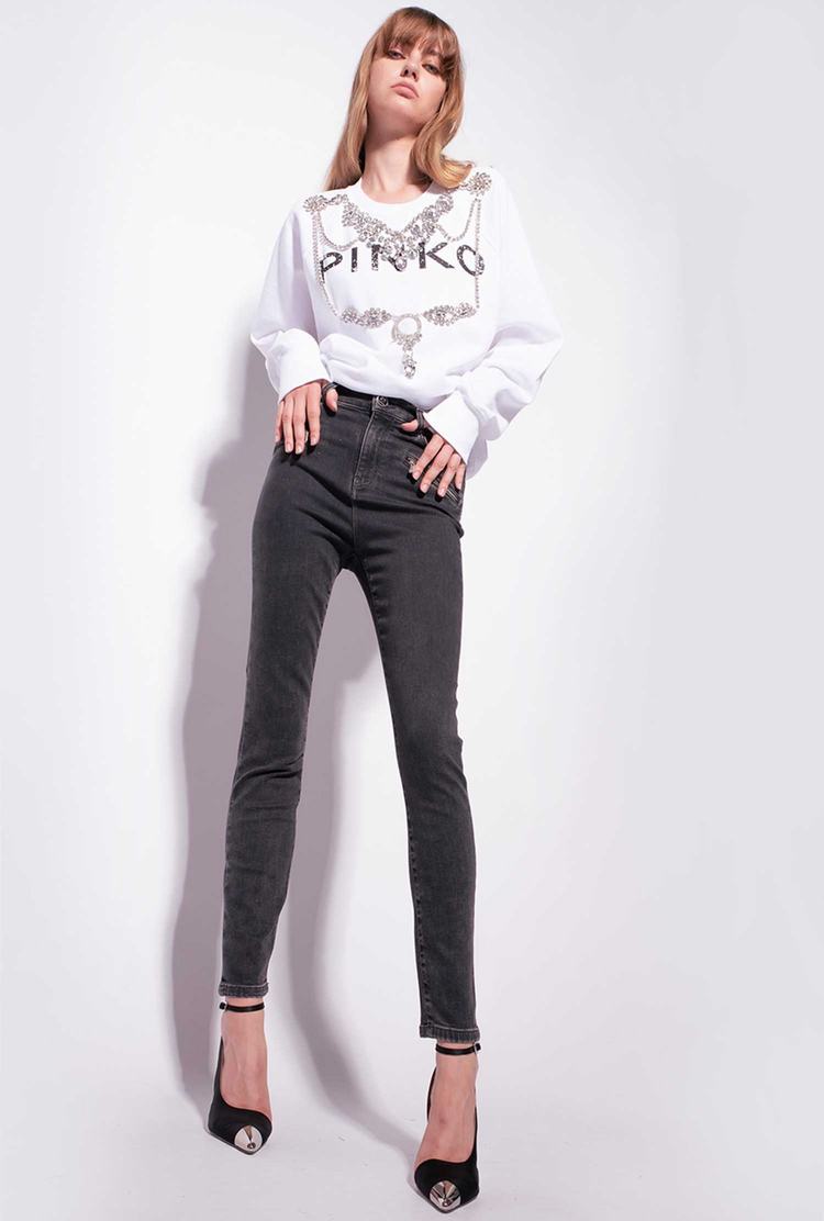 Women's Pinko Zip Jeans Grey | Canada-62048519