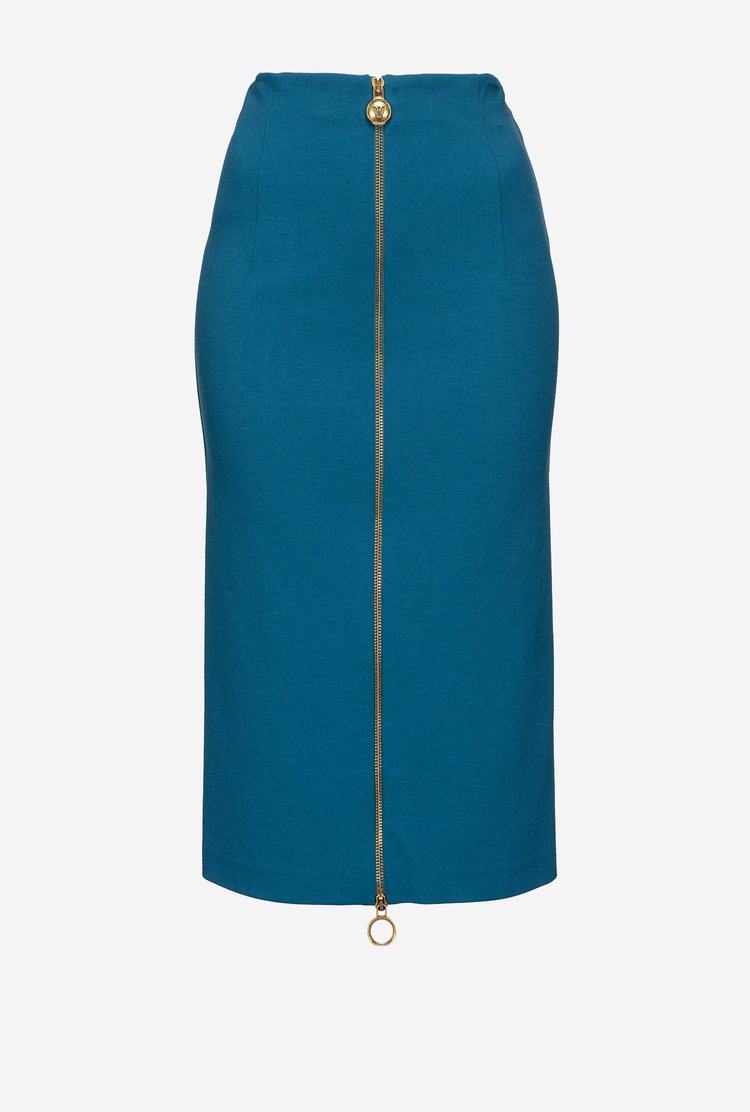 Women's Pinko Zip Skirts Blue | Canada-71065899