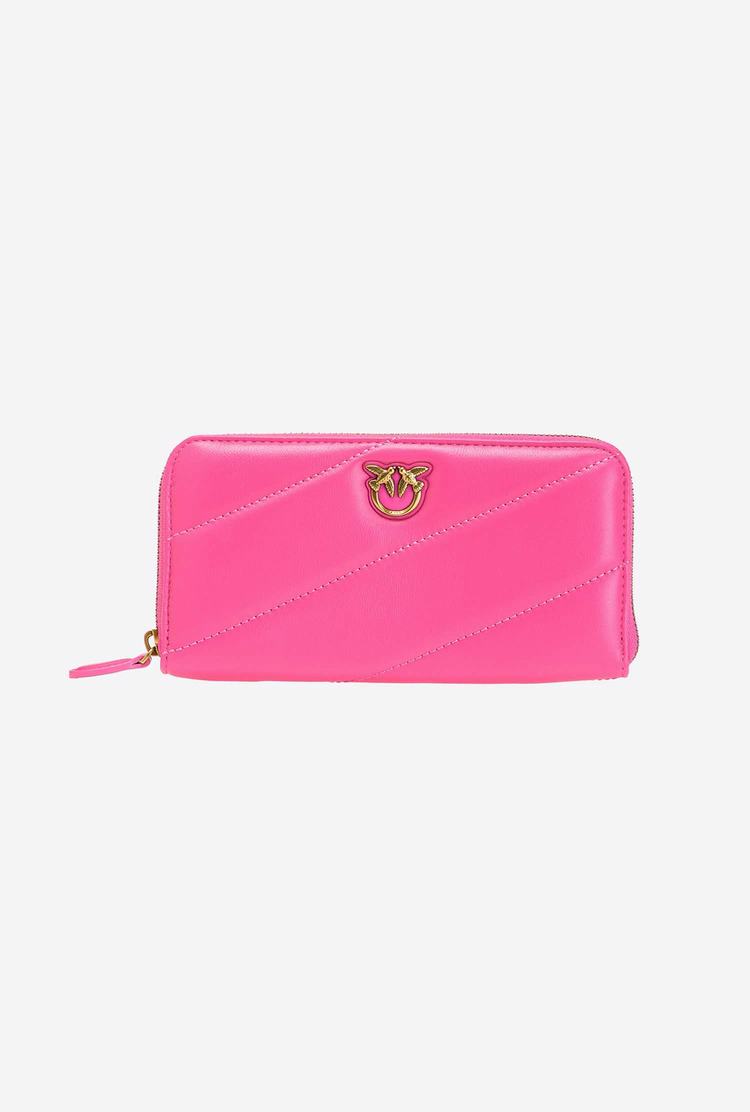 Women's Pinko Zip-around Quilted Wallets Fuchsia Gold | Canada-70594869