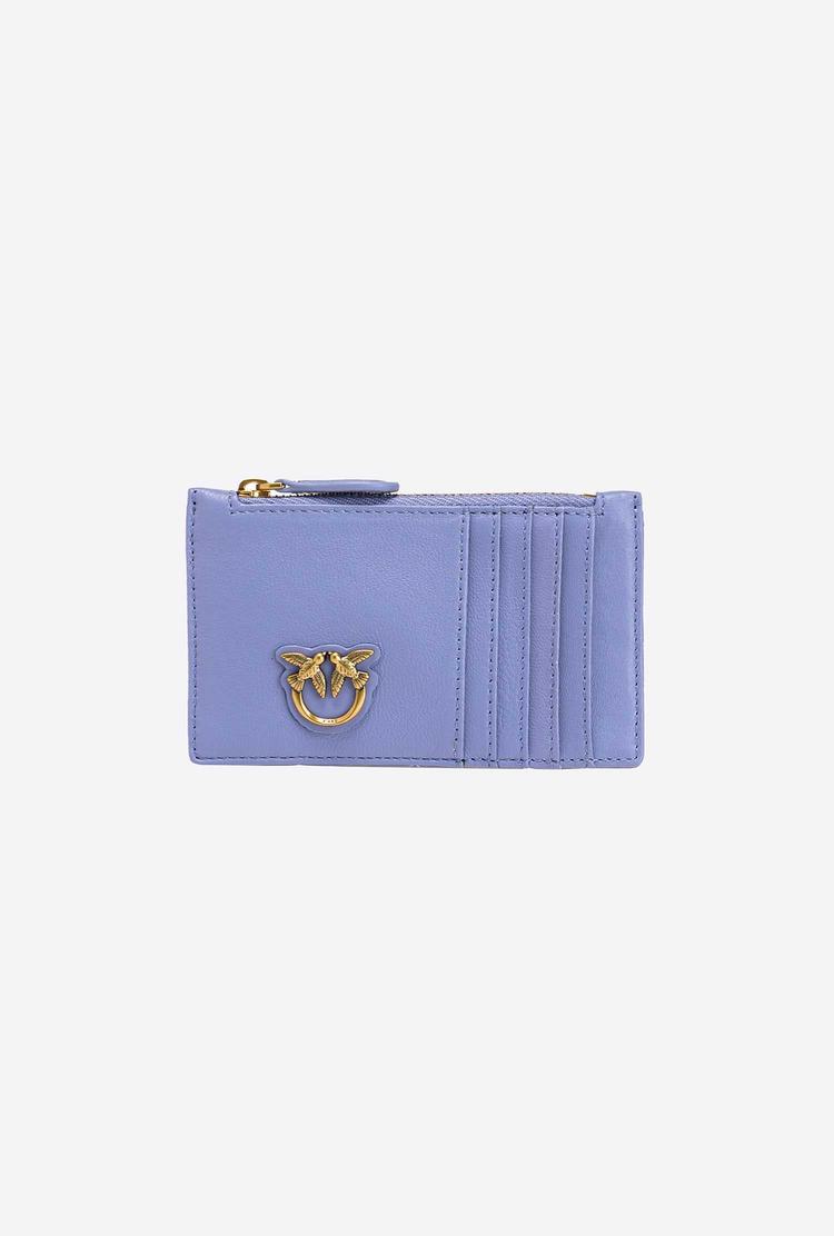 Women's Pinko Zipped Card Holder Purses Lavender Gold | Canada-07496289