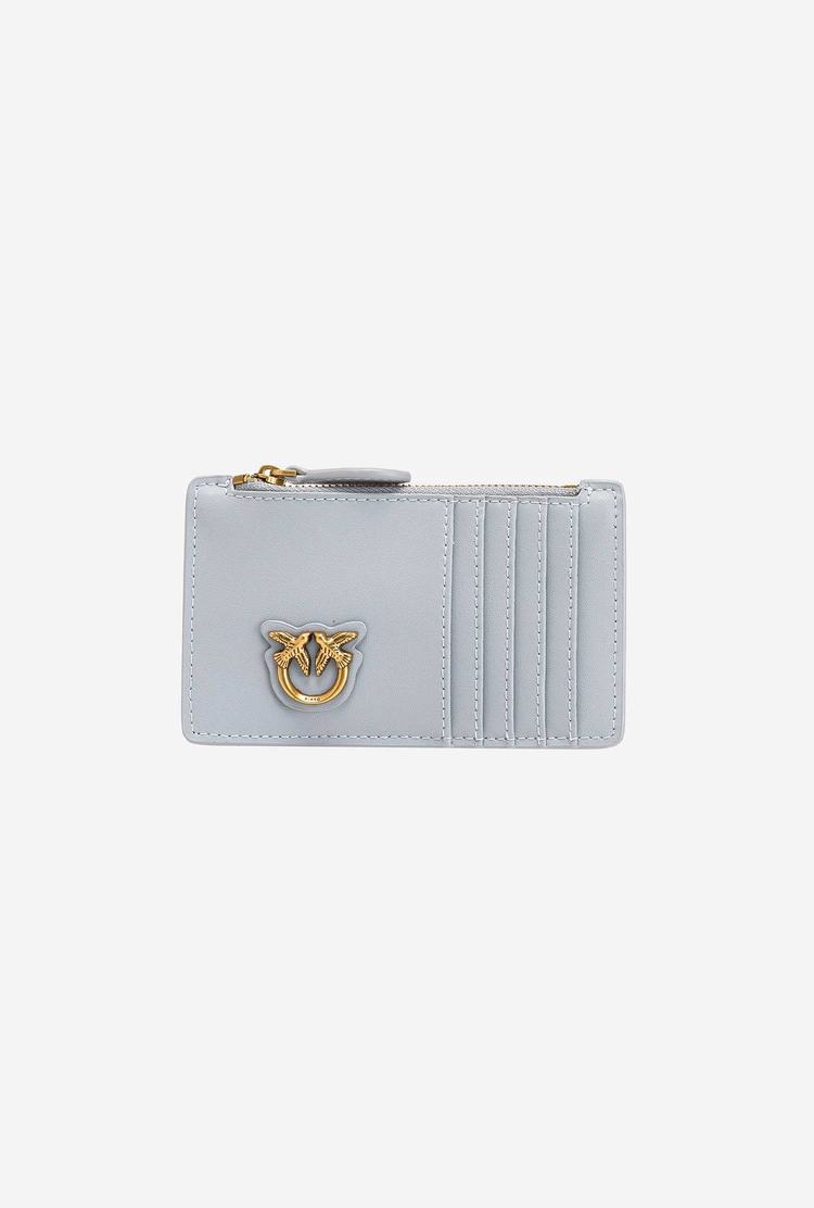 Women's Pinko Zipped Card Holder Purses Grey Gold | Canada-08231799